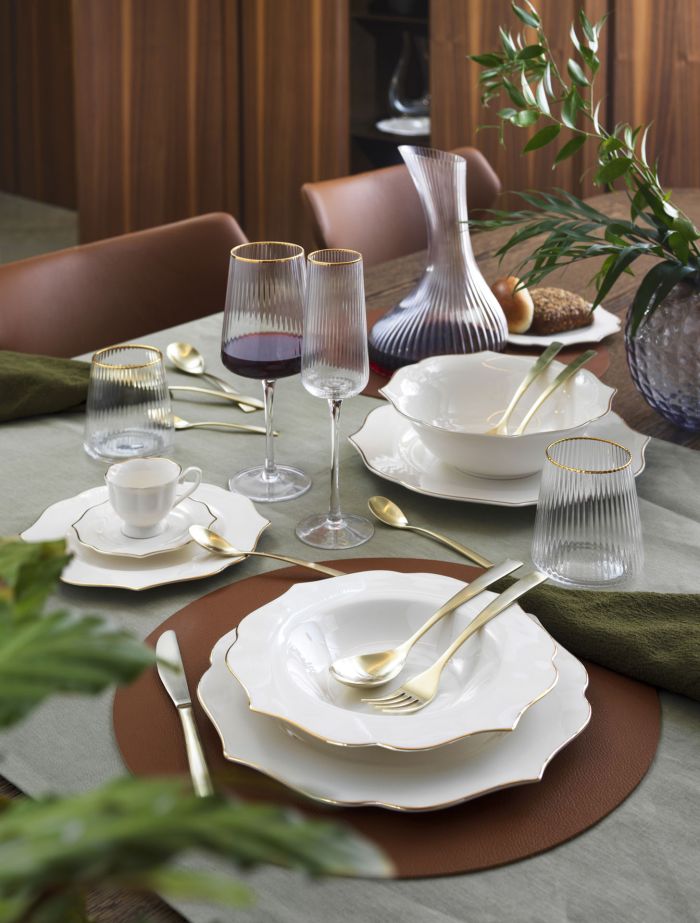 Evviva - Reale Set 6 calici in glass 500 ml filo oro - immagine 2