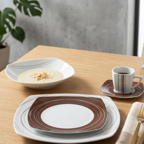 Servizio piatti moderno Bouquet Classic marrone