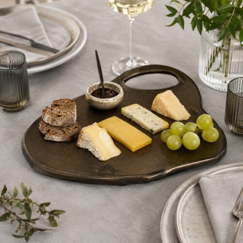vassoio design ceramica bronzo