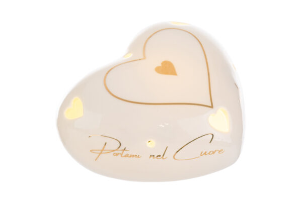 Le Stelle - Cuore Porcellana led Bianco