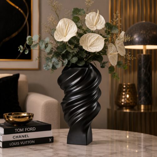 Vaso Squall Nero Matt cm Rosenthal Porcellana di Design
