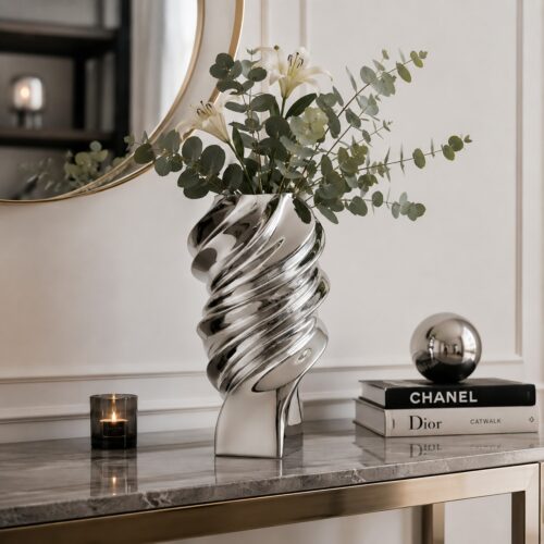 Vaso Squall Platino Titanizzato cm Porcellana