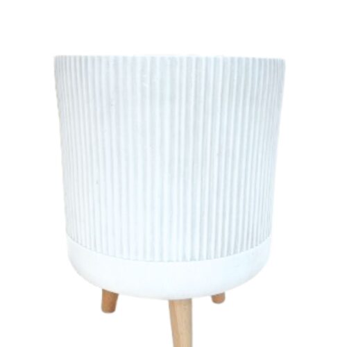 Decoris - Vaso Rigato White H.33cm