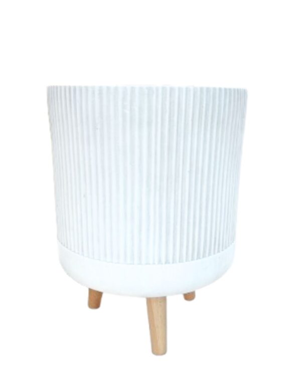Decoris - Vaso Rigato White H.33cm