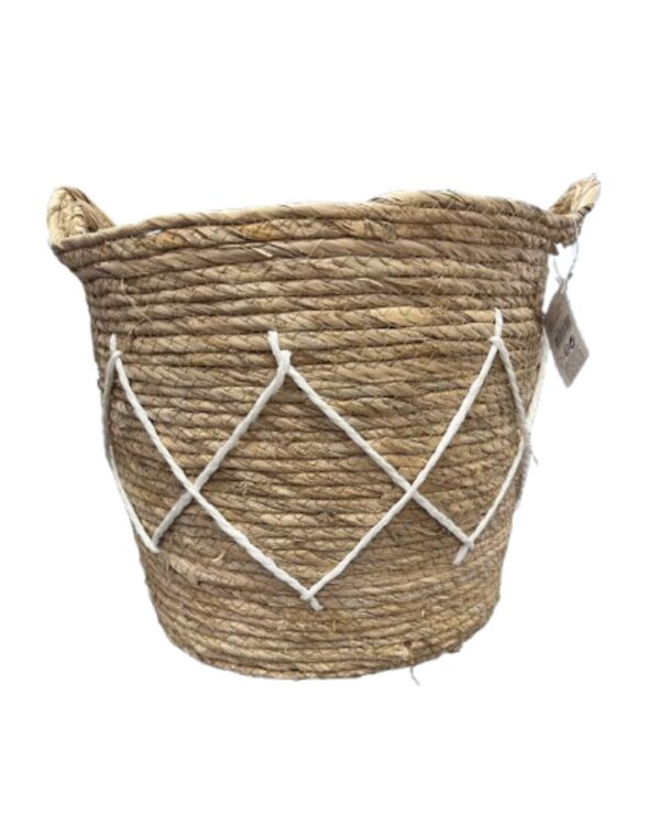 Decoris - Porta Vaso Cesto con Strisce H.28cm