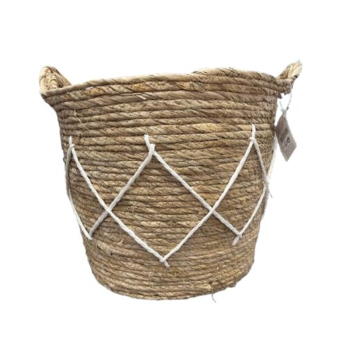 Decoris - Porta Vaso Cesto con Strisce H.23 cm