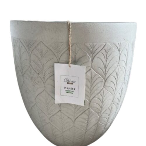 Decoris - Vaso Grey con Foglie H.43 cm