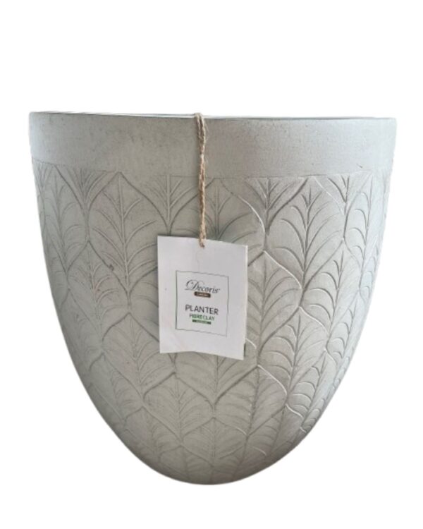 Decoris - Vaso Grey con Foglie H.43 cm