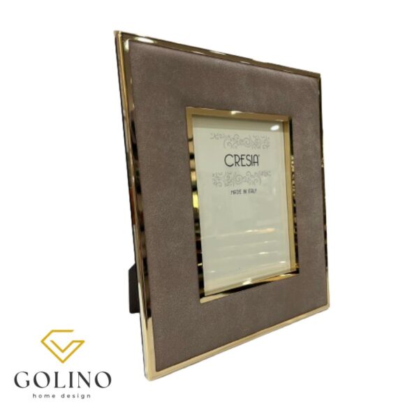 Cresia - Cornice Portafoto in pelle beige 18x24