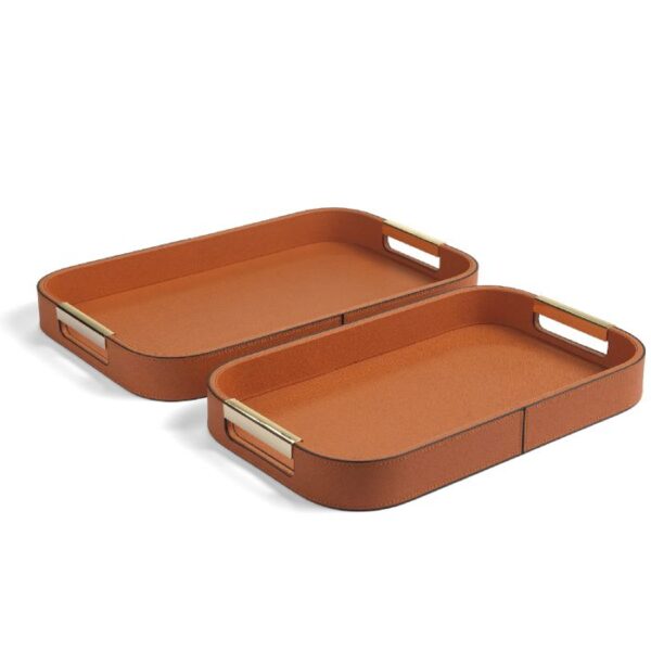 Evviva - Set 2 vassoi effetto pelle Rame