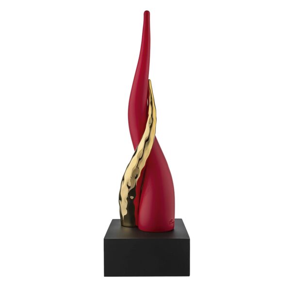 Bongelli - Corno napoletano rosso/oro su base nera