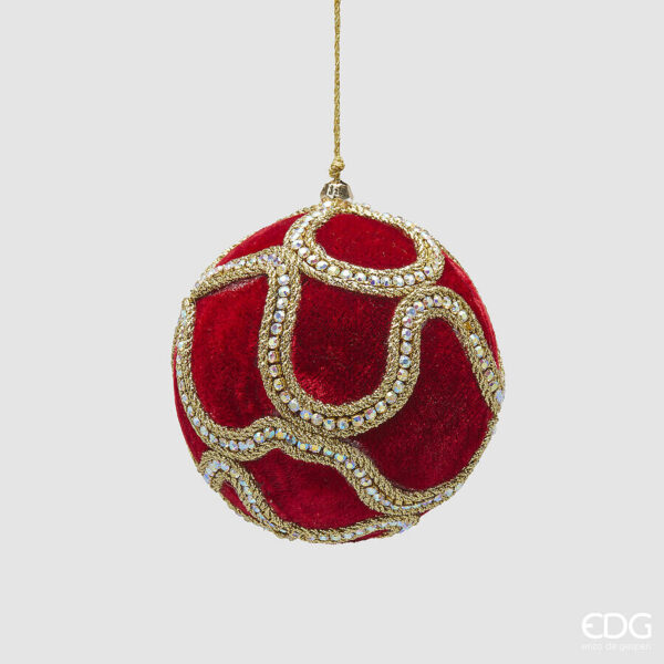 EDG - Addobbo palla di natale decogemme in velluto d. 10