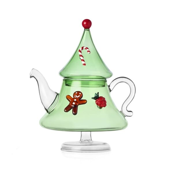 Ichendorf - Schiaccianoci Teiera ad albero di Natale in vetro