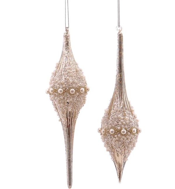 Vetur VB - Decorazioni Natalizie a Goccia con Perle e Glitter