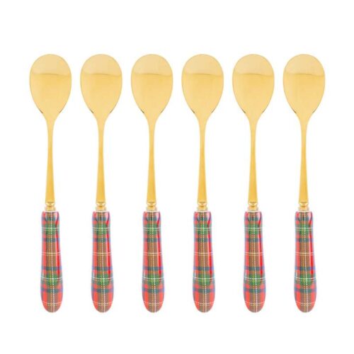 Le Stelle - Set 6 Cucchiaini Natalizi Decorazione Tartan