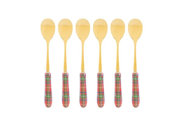 Le Stelle - Set 6 Cucchiaini Natalizi Decorazione Tartan