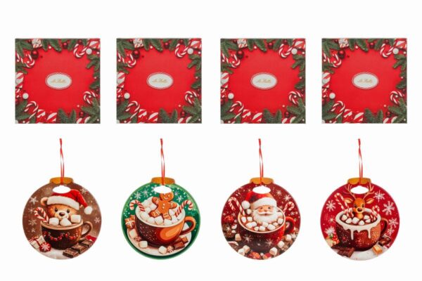 Le Stelle - Appendini Natalizi in Ceramica 4 Assortiti