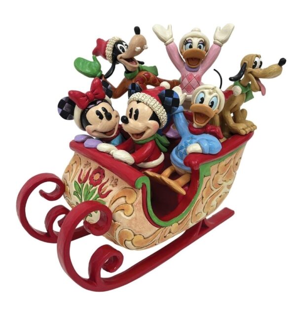 Jim Shore - Slitta di Natale Topolino e i suoi amici