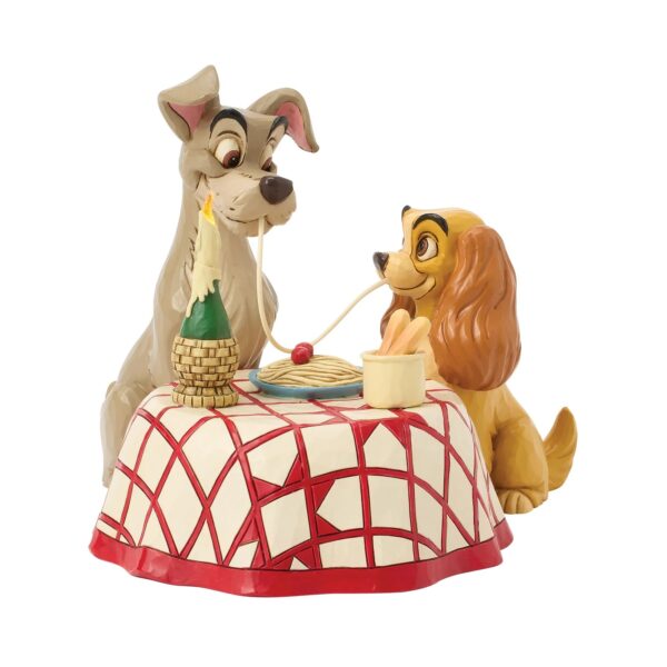 Jim Shore - Scena degli spaghetti di Lilli e il Vagabondo