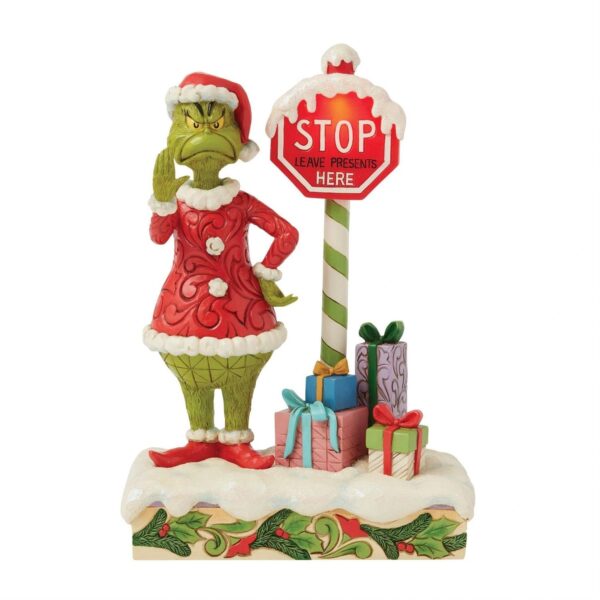 Jim Shore - Grinch con segnale di stop luminoso