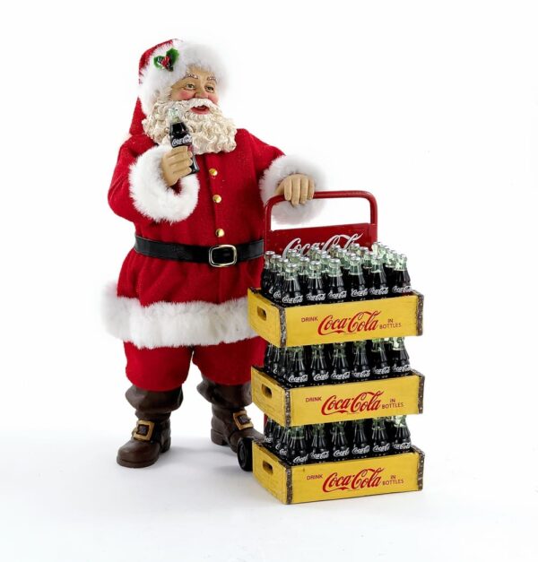 Kurt Adler - Babbo Natale Coca-Cola con cassette di bottiglie