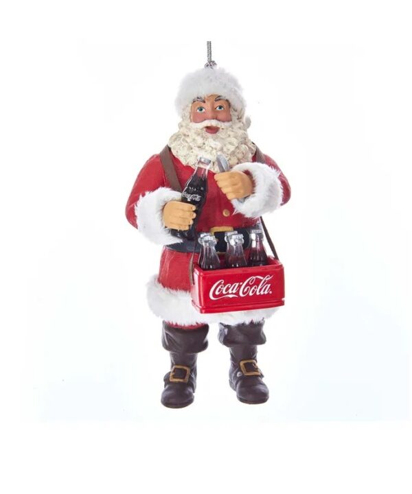 Kurt Adler - Ornamento Babbo Natale che apre la bottiglia di Coca-Cola