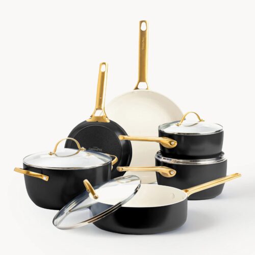 GreenPan - Padova Batteria di Pentole 10 Pezzi Antiaderente Black