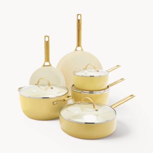 GreenPan - Padova Batteria di Pentole 10 Pezzi Antiaderente Sunshine Yellow