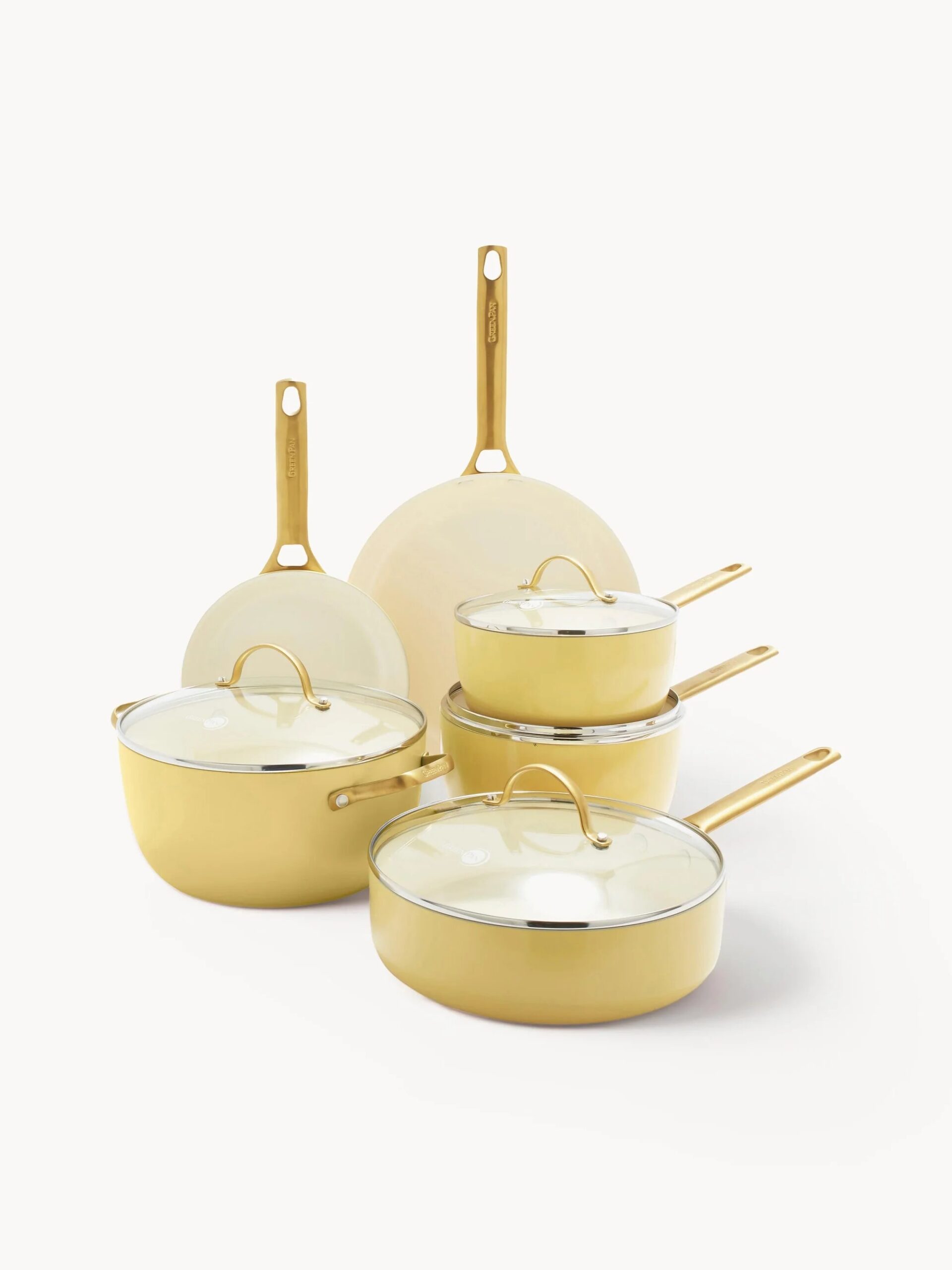 GreenPan - Padova Batteria di Pentole 10 Pezzi Antiaderente Sunshine Yellow