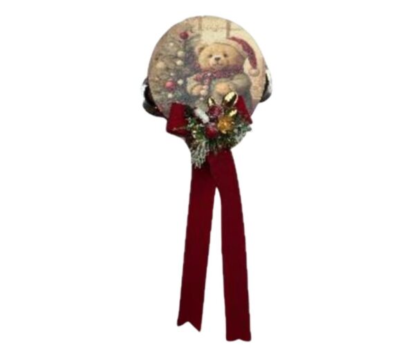 Madame Fioccò - Tamburello Natalizio Decorativo – "Teddy cuore di coccola"