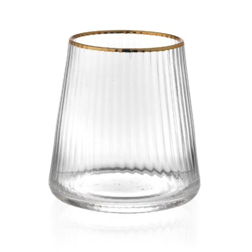 Evviva - Reale Set 6 tumbler in glass 400 ml filo oro