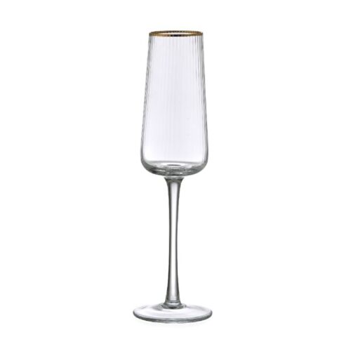 Evviva - Reale set 6 flute in glass 220 ml filo oro