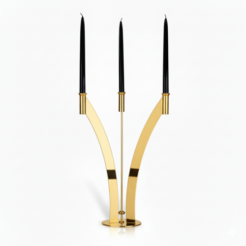 Elleffe Design -  Candeliere a 3 Luci Placcato Oro