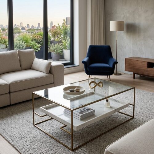 Thai Natura Tavolini Arredamento Luxury Moderno Tavolino Vetro e Marmo Design Vintage cm Coffee Table Luxury Italy Complementi d'arredo di design