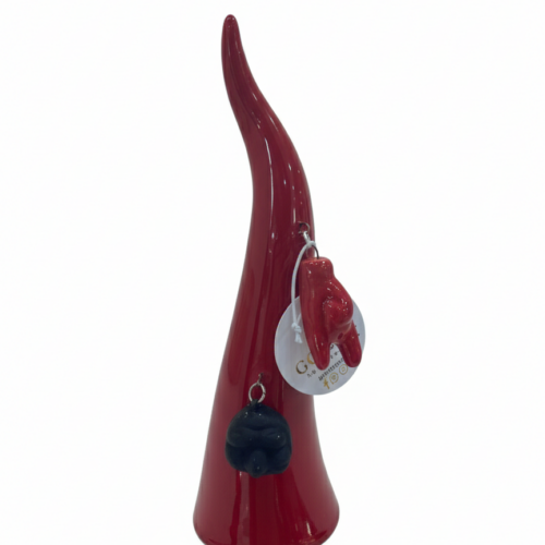 Marruzzella Ceramiche Artistiche - Corno con doppio ciondolo H.10 cm