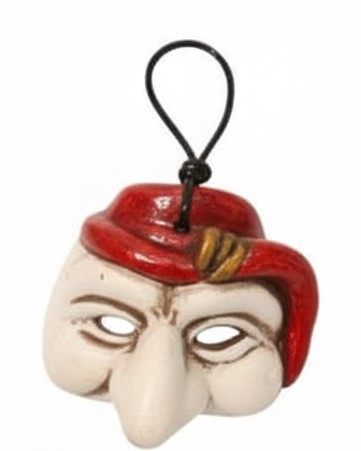 Marruzzella Ceramiche Artistiche - Maschera Antichizzata Bianca Corno