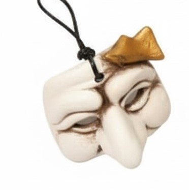 Marruzzella Ceramiche Artistiche - Maschera Bianca Antichizzata Vesuvio