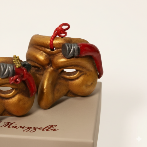 Marruzzella Ceramiche Artistiche - Maschera Antichizzata Bronzo Corno