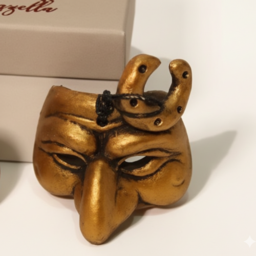 Marruzzella Ceramiche Artistiche - Maschera Antichizzata Bronzo Ferro di Cavallo