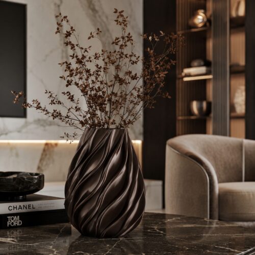 Vaso Twist Melaverde – Vaso di Design Marrone Brunito