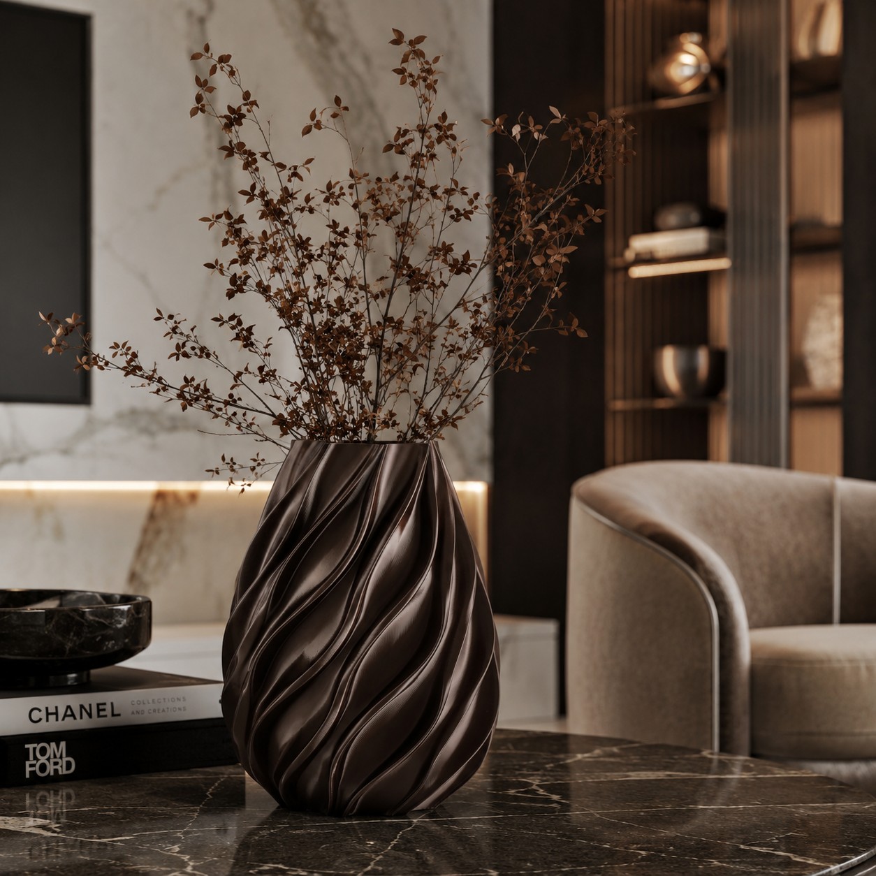 Vaso Twist Melaverde – Vaso di Design Marrone Brunito