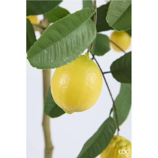 immagine edg enzo de gasperi edg enzo de gasperi limone anti uv x con vaso pianta artificiale h cm verde giallo ean