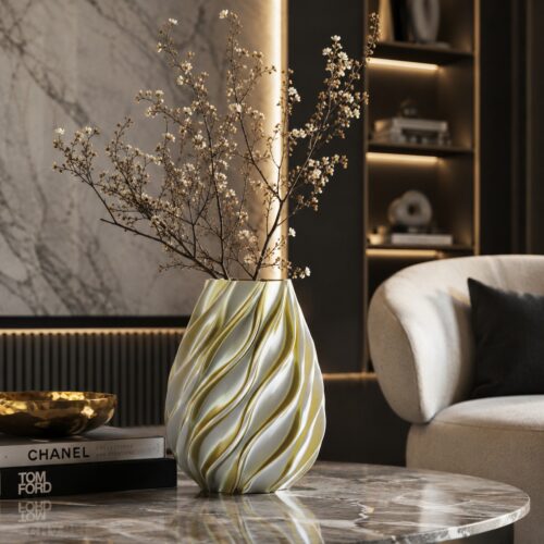 vaso twist melaverde oro silver cm