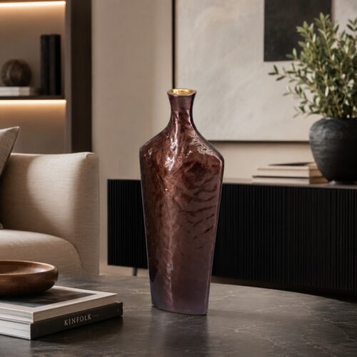 Vaso in alluminio marrone