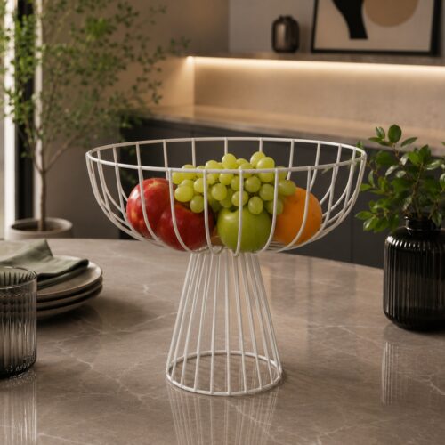alzata portafrutta design bianco burro cm