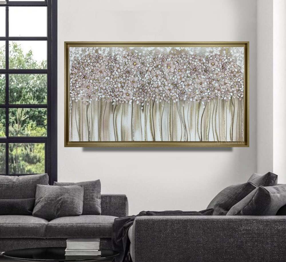 quadro dipinto a mano bouquet fiori art maiora cornice oro