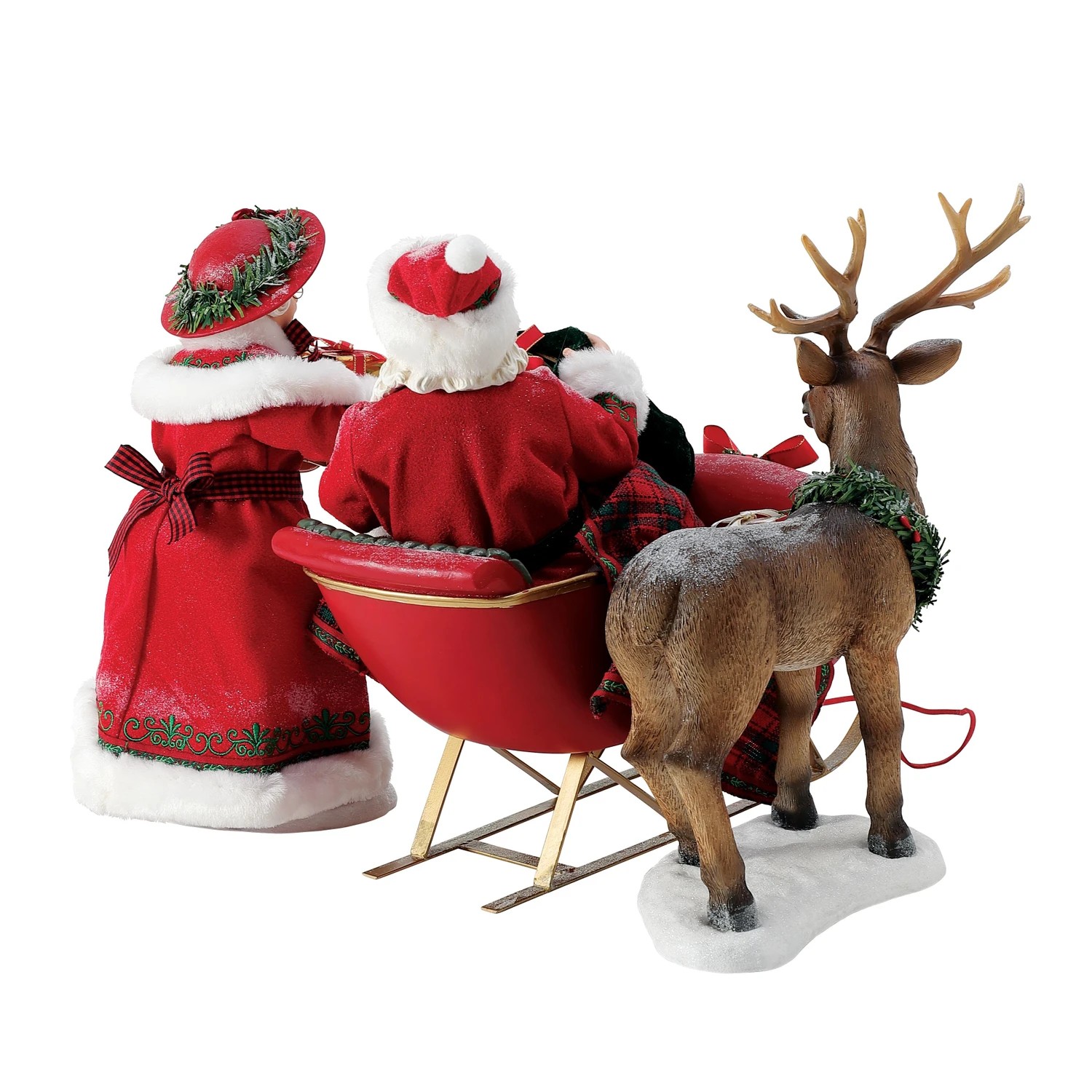 Department 56 - Babbo e Mamma Natale con Slitta e Renna H.26,5cm - immagine 2