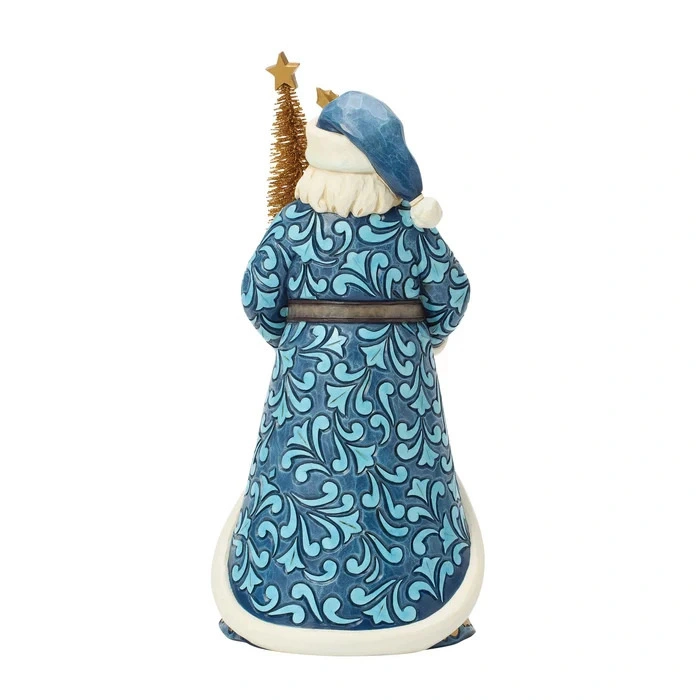 babbo natale blu e oro con albero dorato cm jim shore d aad