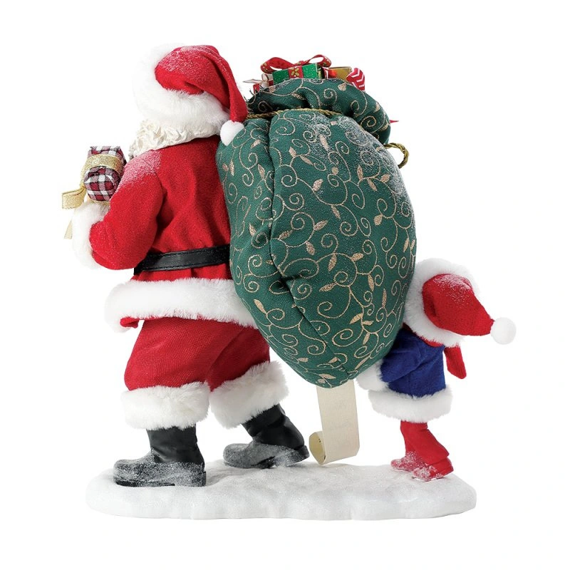 babbo natale con sacco colmo di regali cm dept d f