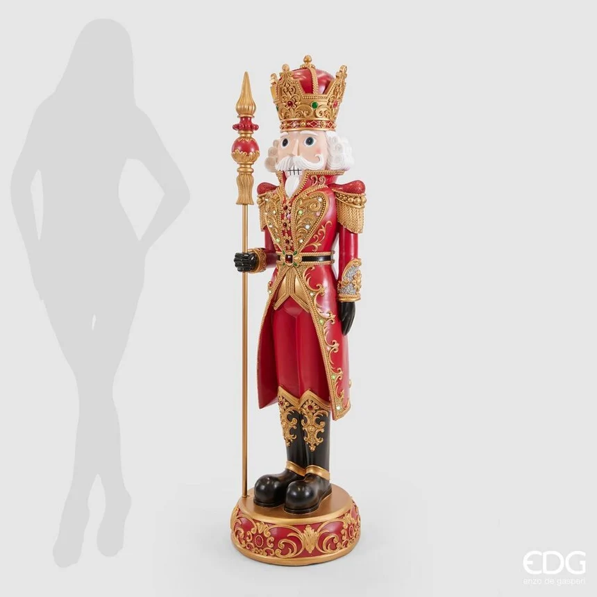 immagine edg enzo de gasperi soldatino poly natale con led musica h cm d cm red gold ean jpg